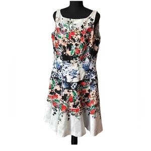 Gabby Skye Fit & Flare Floral Sleeveless Dress 16 Party Wedding Guest Shower
